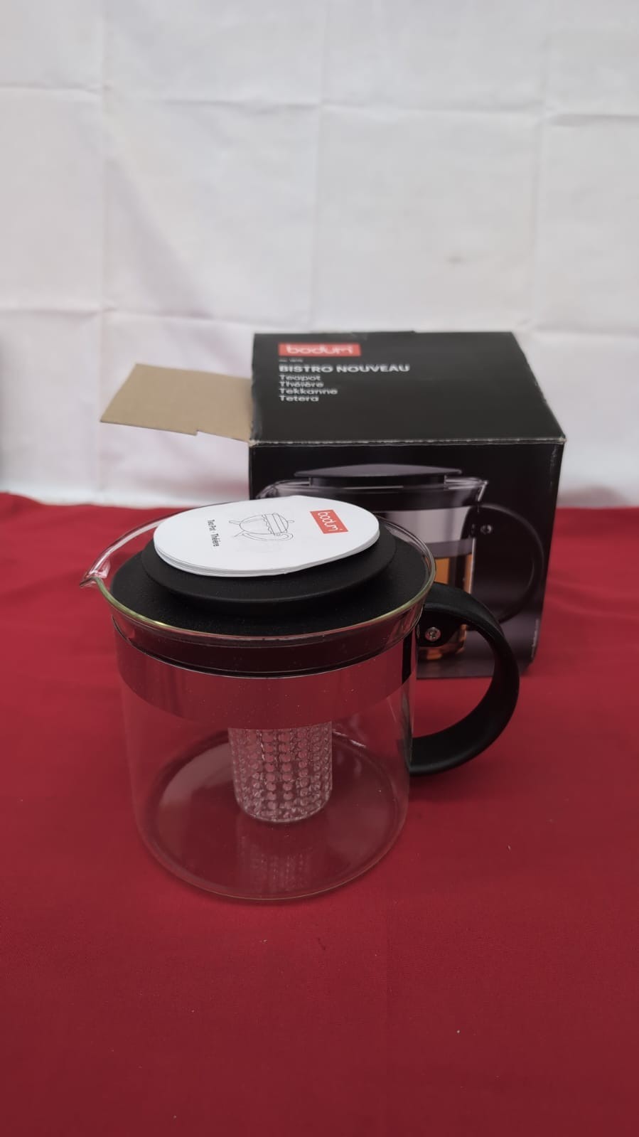 BODUM Bistro Nouveau Tea Press, Borosilicate Glass, Plastic Infuser - 1 L