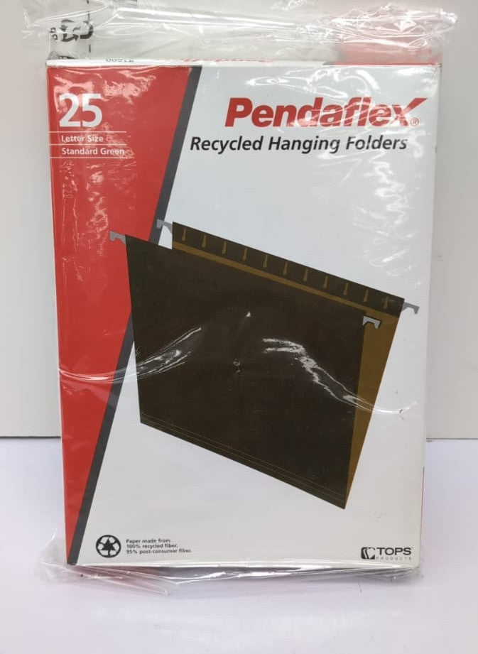 Pendaflex Recycled Hanging Folders, Letter Size, Standard Green