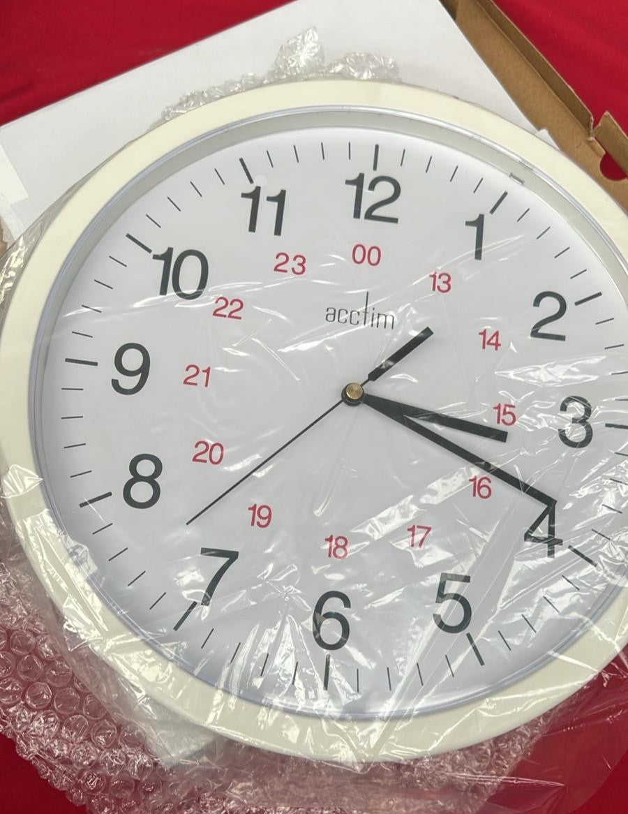 Acctim Wall Clock Radio Controlled 30cm White