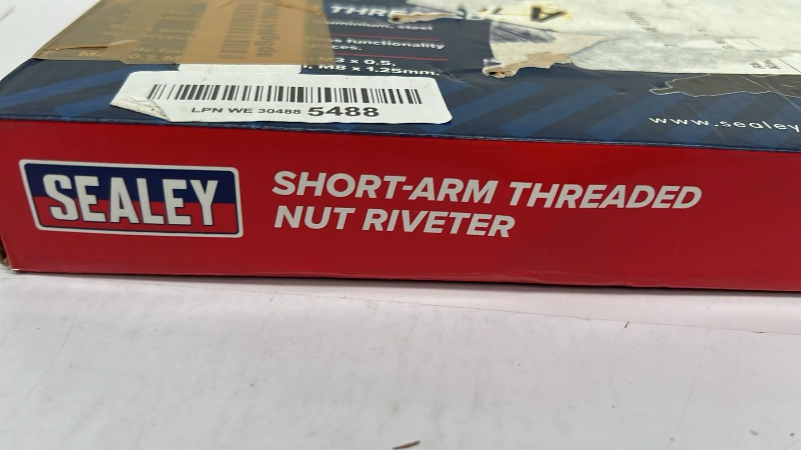 Sealey AK3984 Short-Arm Threaded Nut Riveter, 128mm x 313mm x 285mm
