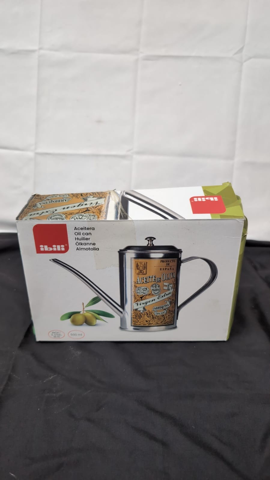 IBILI Arbequina Olive Oil Dispenser, ( box damaged, missing lid small scratches)