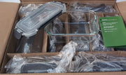 Glass Containers - 10 Pack Container Set with Lid  10 pack (17cm x 12cm x 5cm)