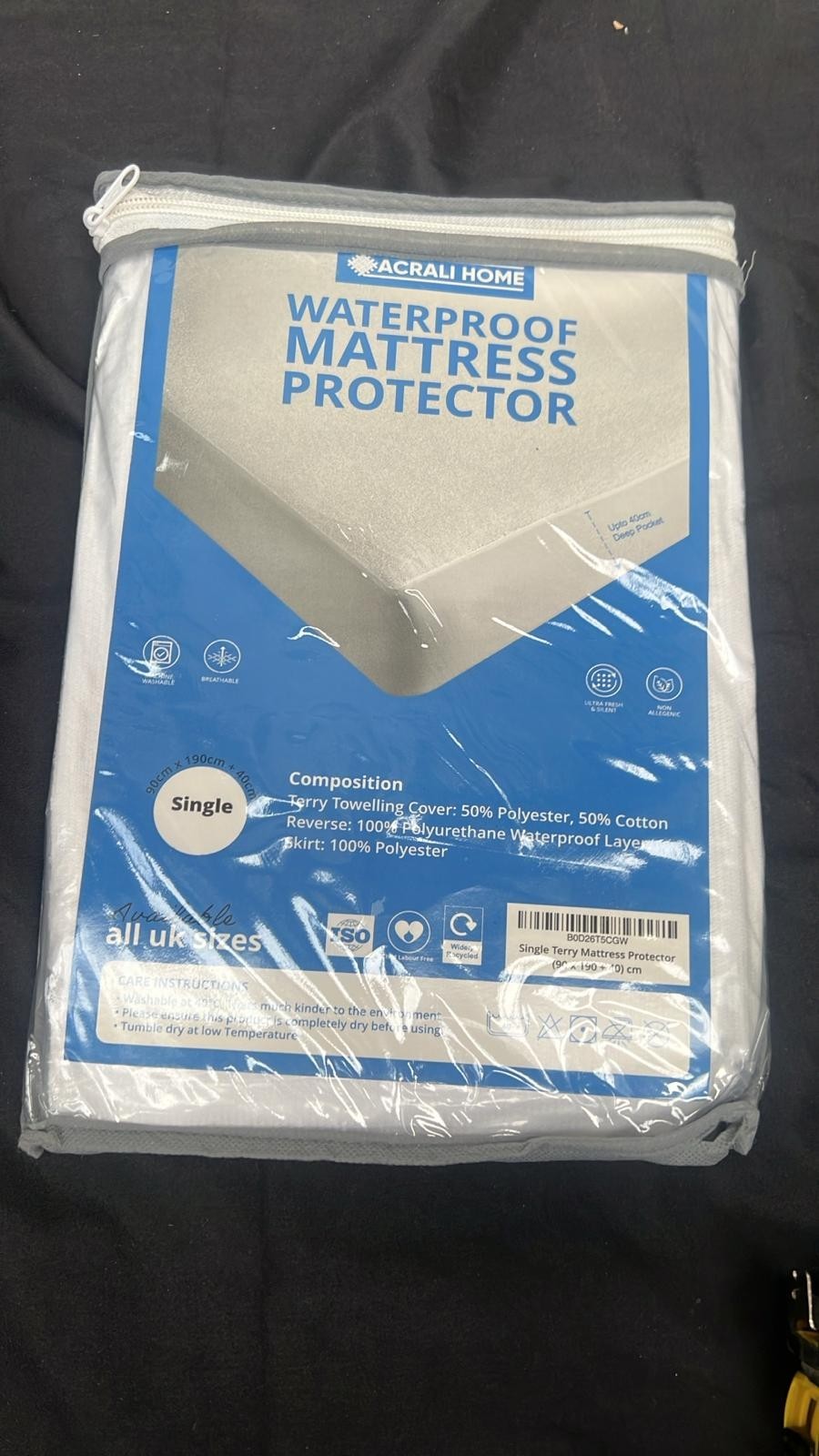 Acrali Home 100% Waterproof Mattress Protector Single Bed Fitted Extra Deep