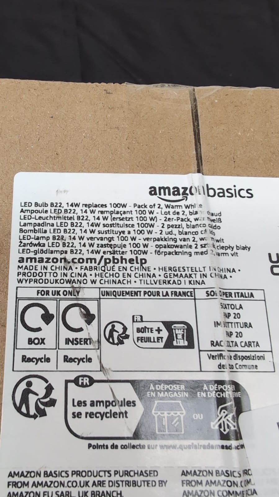 Amazon Basics LED B22 Bayonet Cap Bulb, 14W=100W, Warm White,Pack of 2
