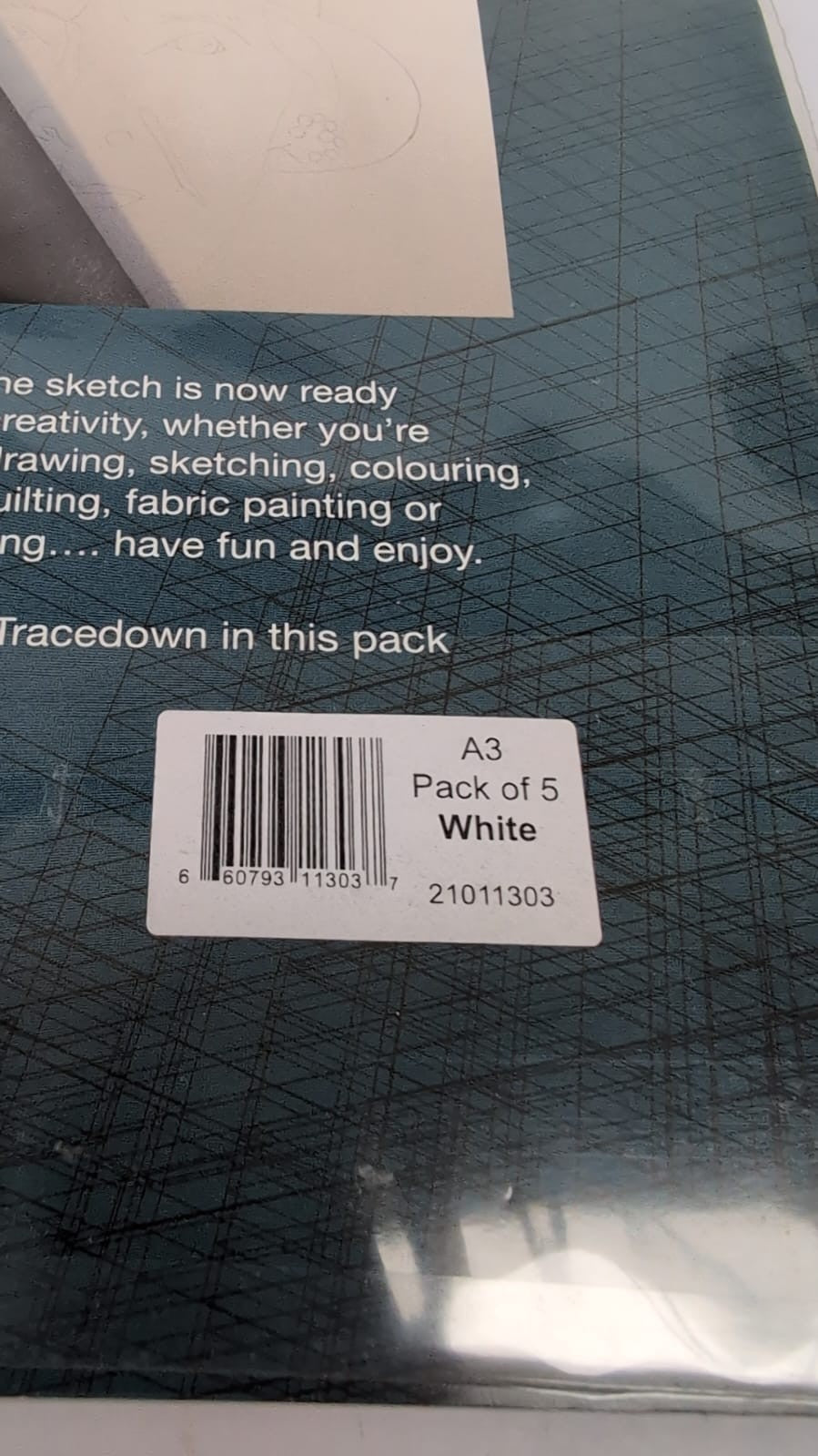 Tracedown A3 White - Pack of 5 Sheets(packaging damaged)