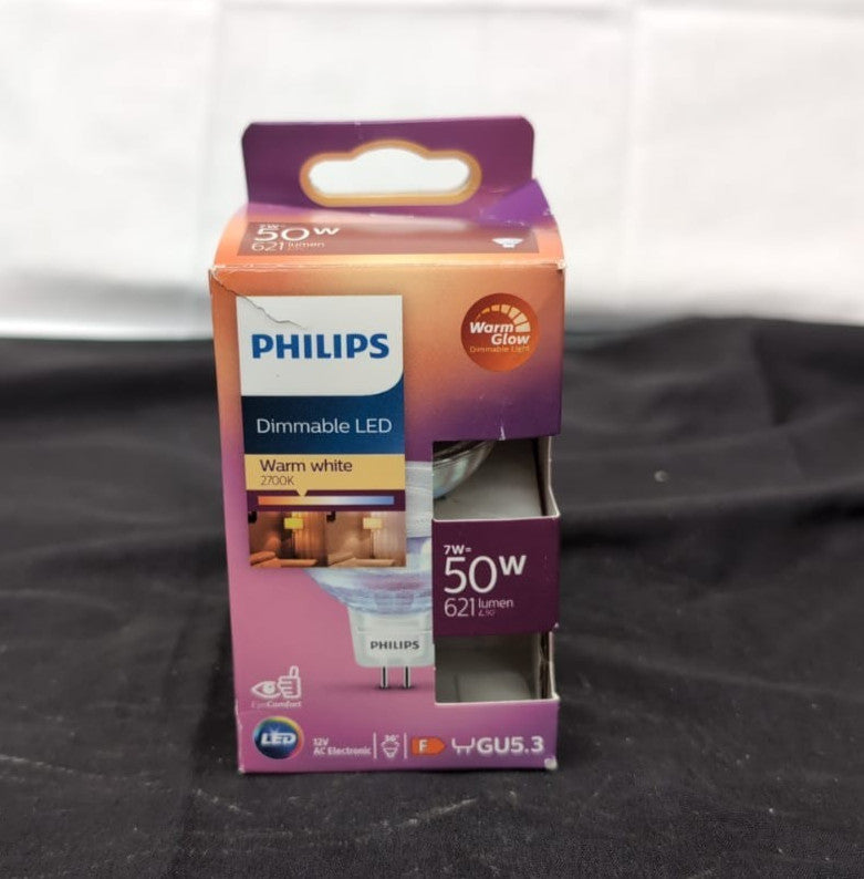 Philips LED Classic Spot Warm Glow Dimmable GU5.3Warm White ,(BOX DAMAGED)