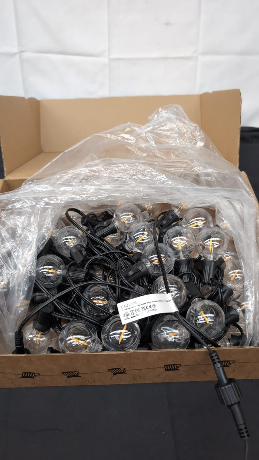 btfarm.Outdoor Festoon Lights Mains Powered,50+3 LED String Lights( plug broken)