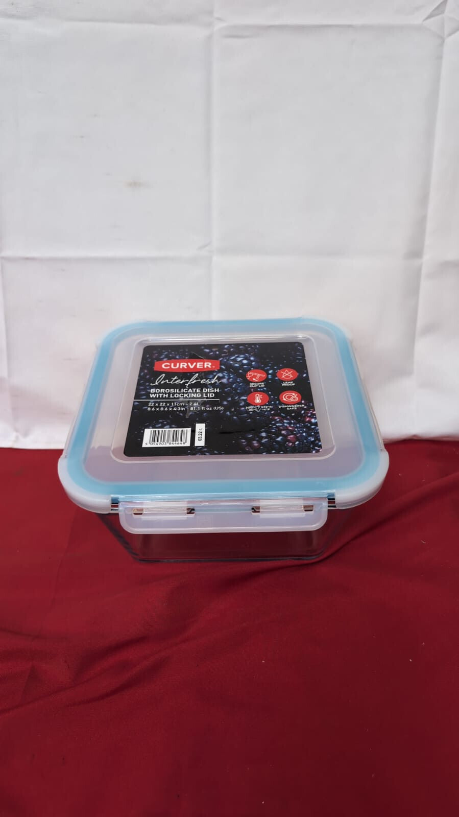 CURVER Glass Airtight Container - with Clip Lock - Easy Storage & Keeps