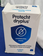 Protecht DryPlus Underarm Pads, Anti Sweat 12pcs, Large White (box damaged)
