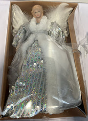 Silver & White Christmas Tree Top Fairy Angel House Decoration