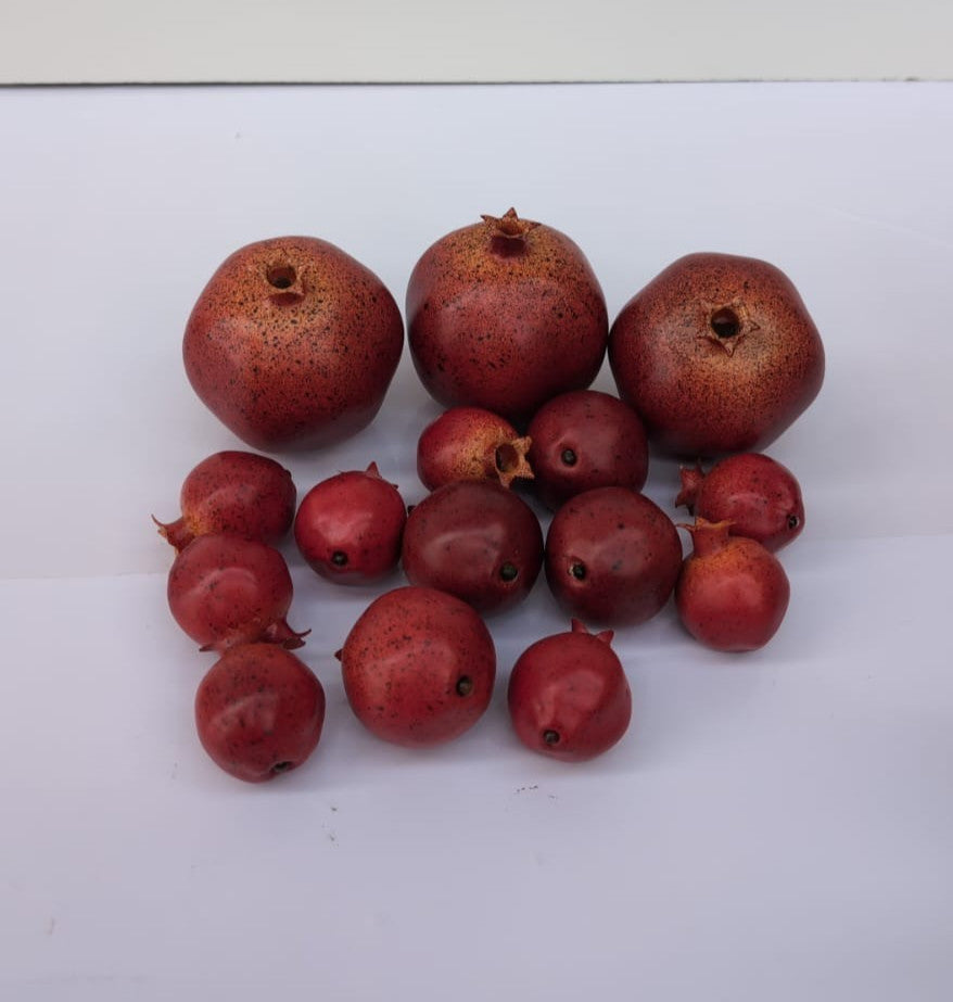 15Pcs Artificial Pomegranates Fake Fruits Foam Plastic Pomegranates Decorations