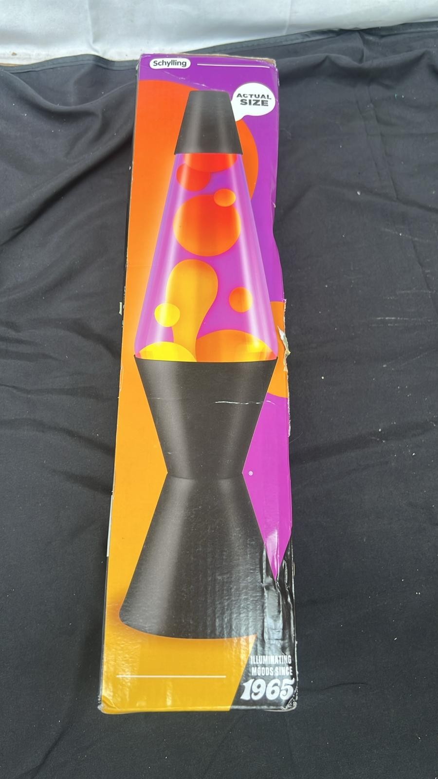 LAVA Lamp Autumn Dusk  The Original Motion Lamp Yellow and Purple ( box damaged)