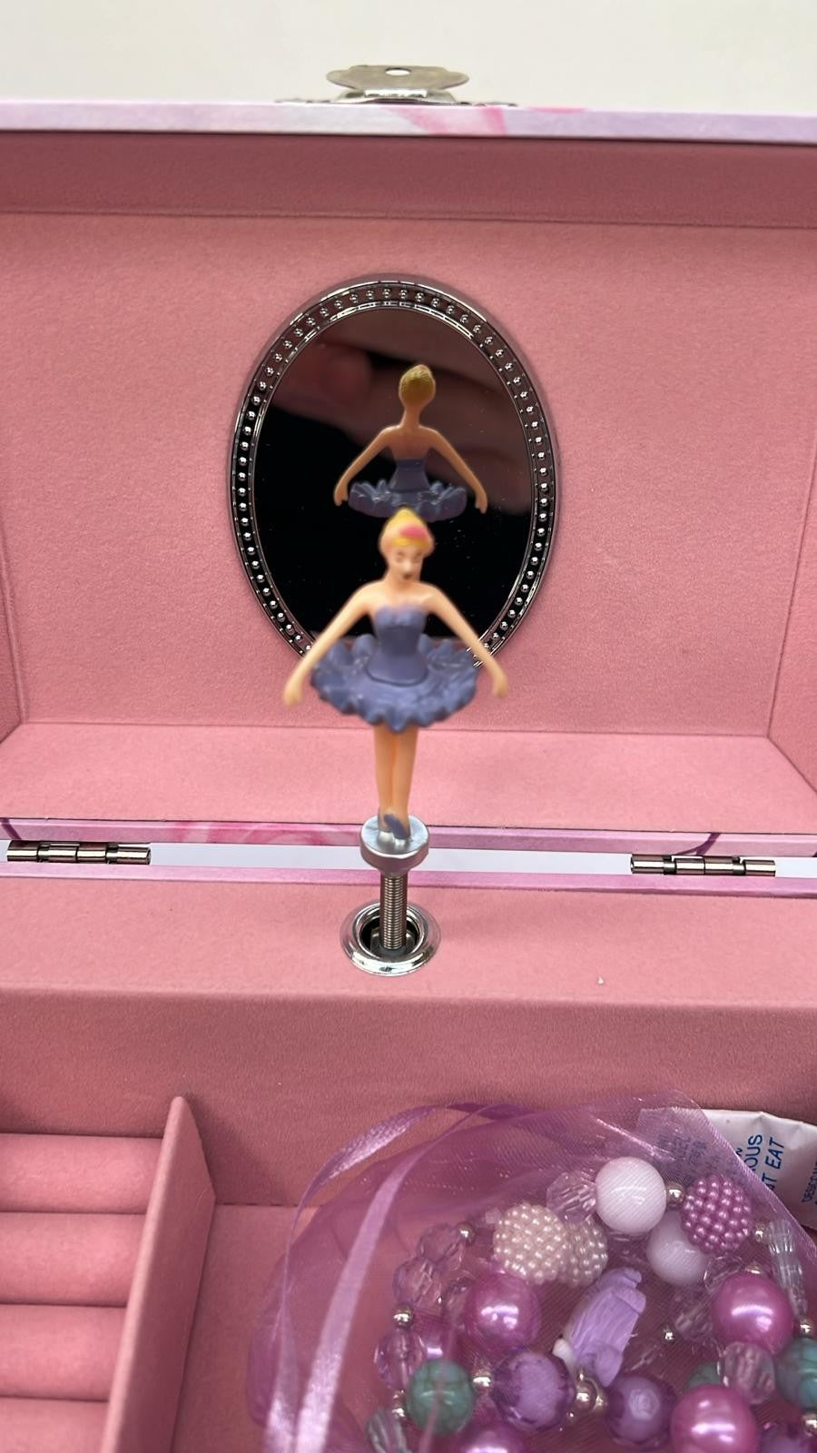 Musical Jewellery Box for Girls - Ballerina Music Box with 2 Pullout Drawers