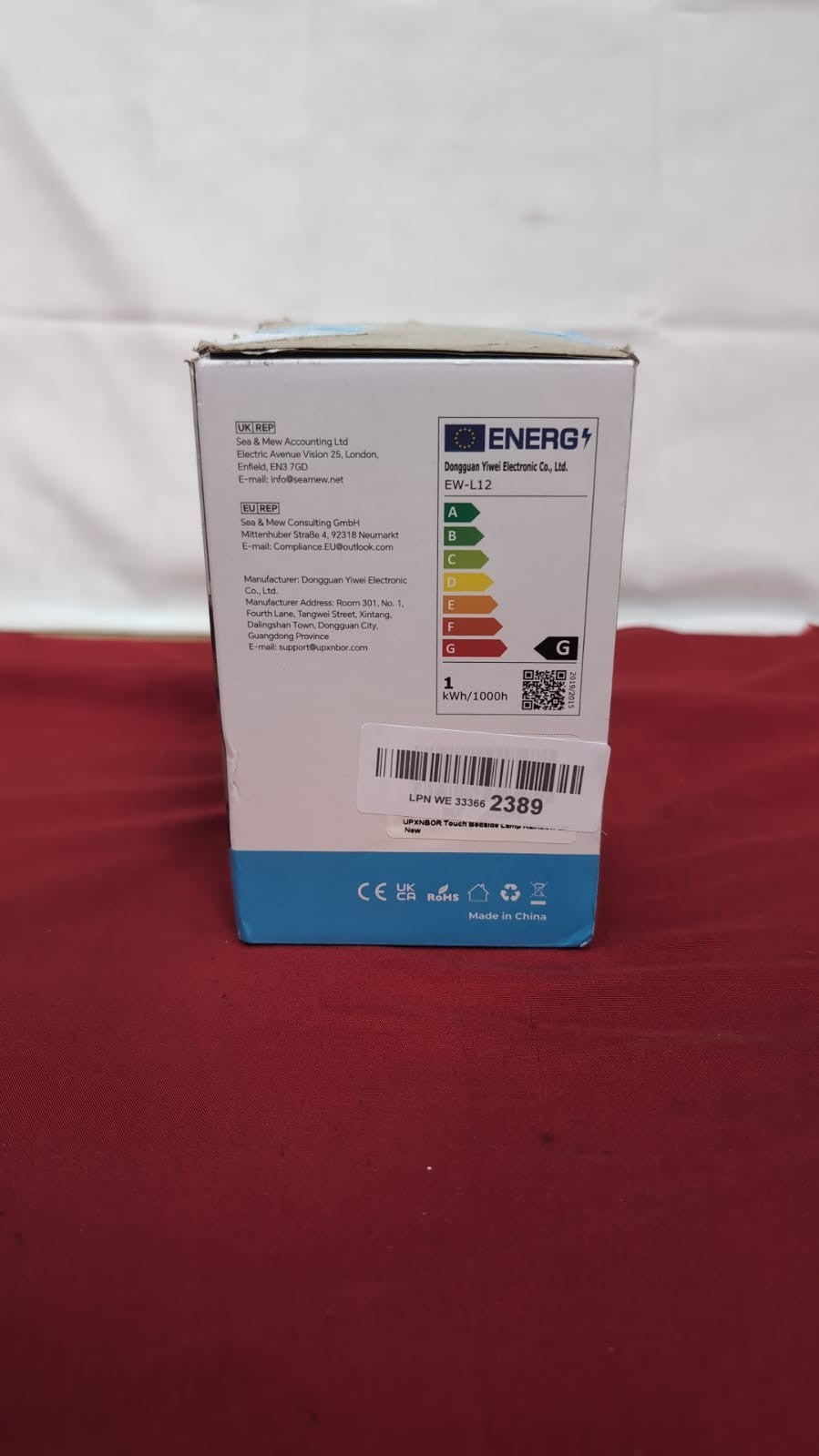 UPXNBOR Night Light,LED Touch Bedside Table Lamp w/Dimmable Light(box damaged)