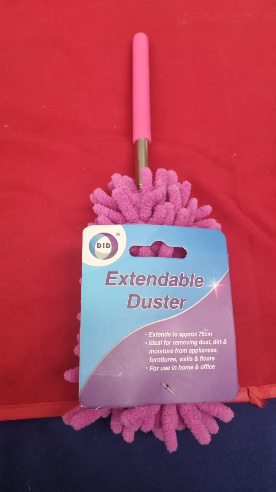 Microfiber Duster for Cleaning, with Telescoping Extension Pole, Extendable Pink