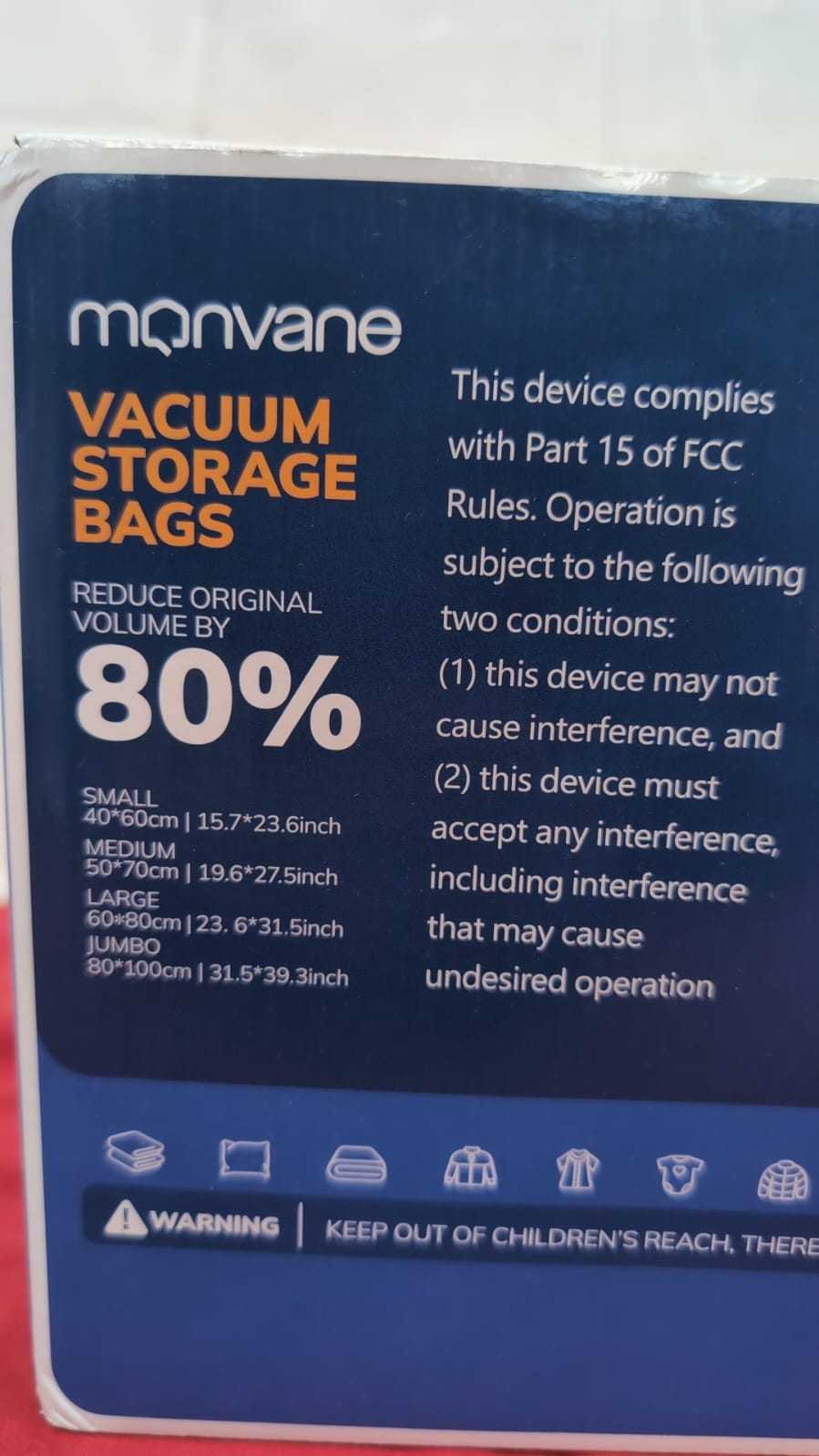 Vacuum Compression Storage Bags for Clothes - 12 Pack Reusable Space Saver Bags