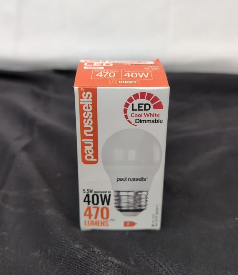paul russells LED Golf Ball  Dimmable Edison Screw Light, 5.5W ,E27 Cool White