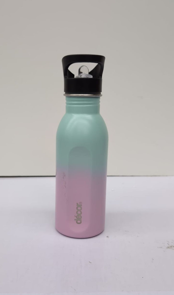 Décor Snap n Seal 500ml Stainless Steel Water Bottle w/ Straw( slightly scuffed)