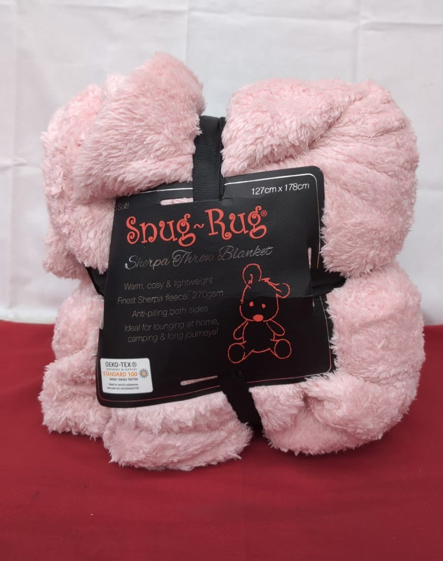 Snug Rug Pink Quartz Special Edition Blankets Luxury Sherpa Fleece 127 x 178cm