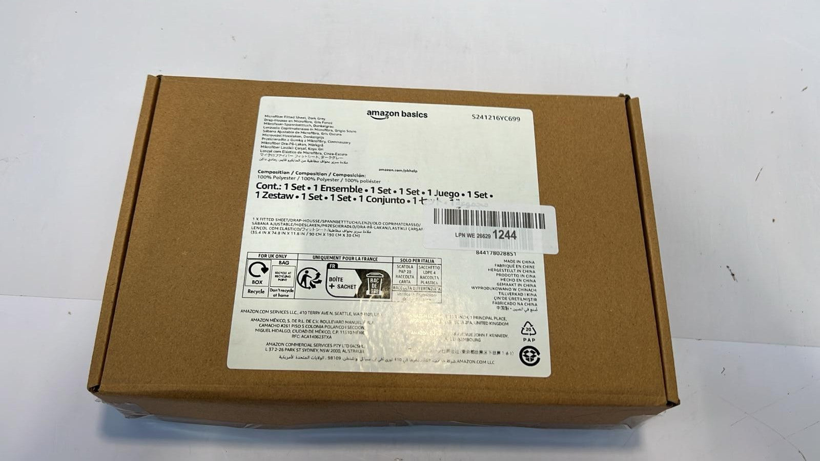 Amazon Basics Bedding Soft Microfibre Single Fitted Sheet