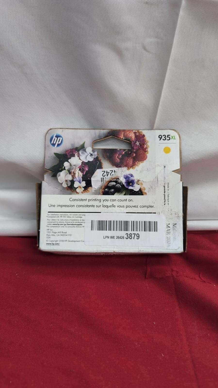 HP C2P26AE 935XL High Yield Original Ink Cartridge Yellow(packaging damaged-BBE)