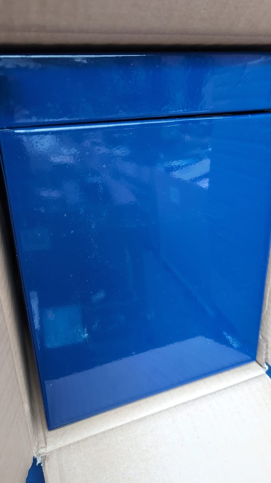 A4+ (Foolscap) Steel File Box - Blue 30 x 24 x 45cm (slightly scuffed)