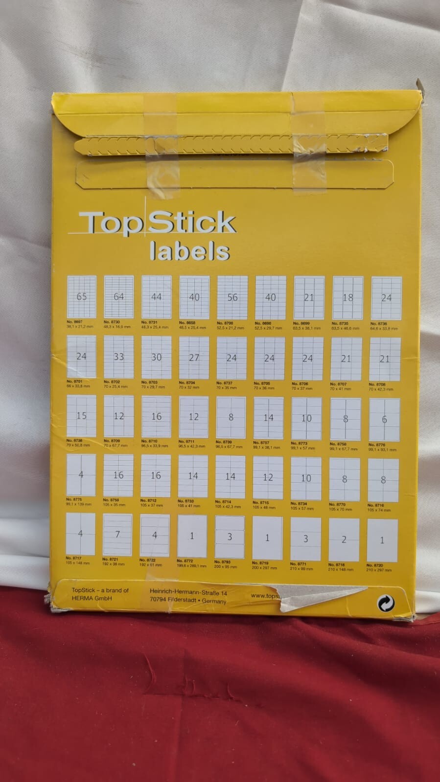 TopStick Self Adhesive Parcel Paper, 2 Labels Per A4 Sheet, (packaging damaged)