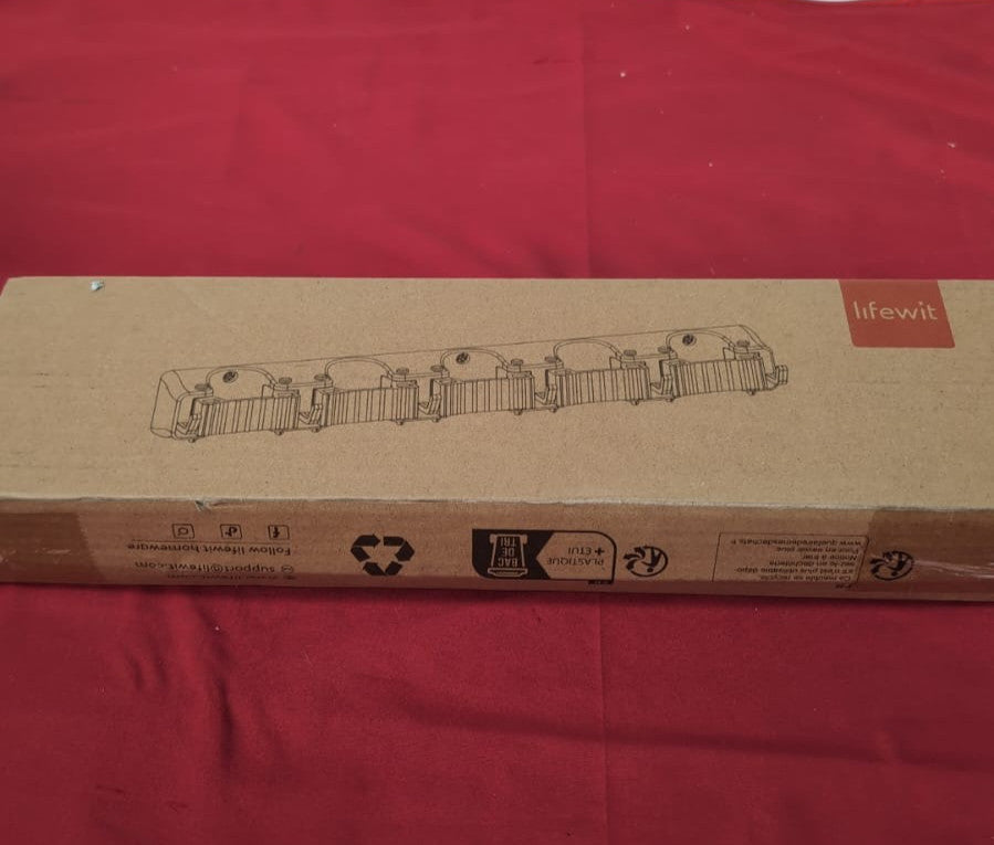 Lifewit Broom Mop Holder Wall Mounted Broom Storage with 5 Slot 6 Hooks