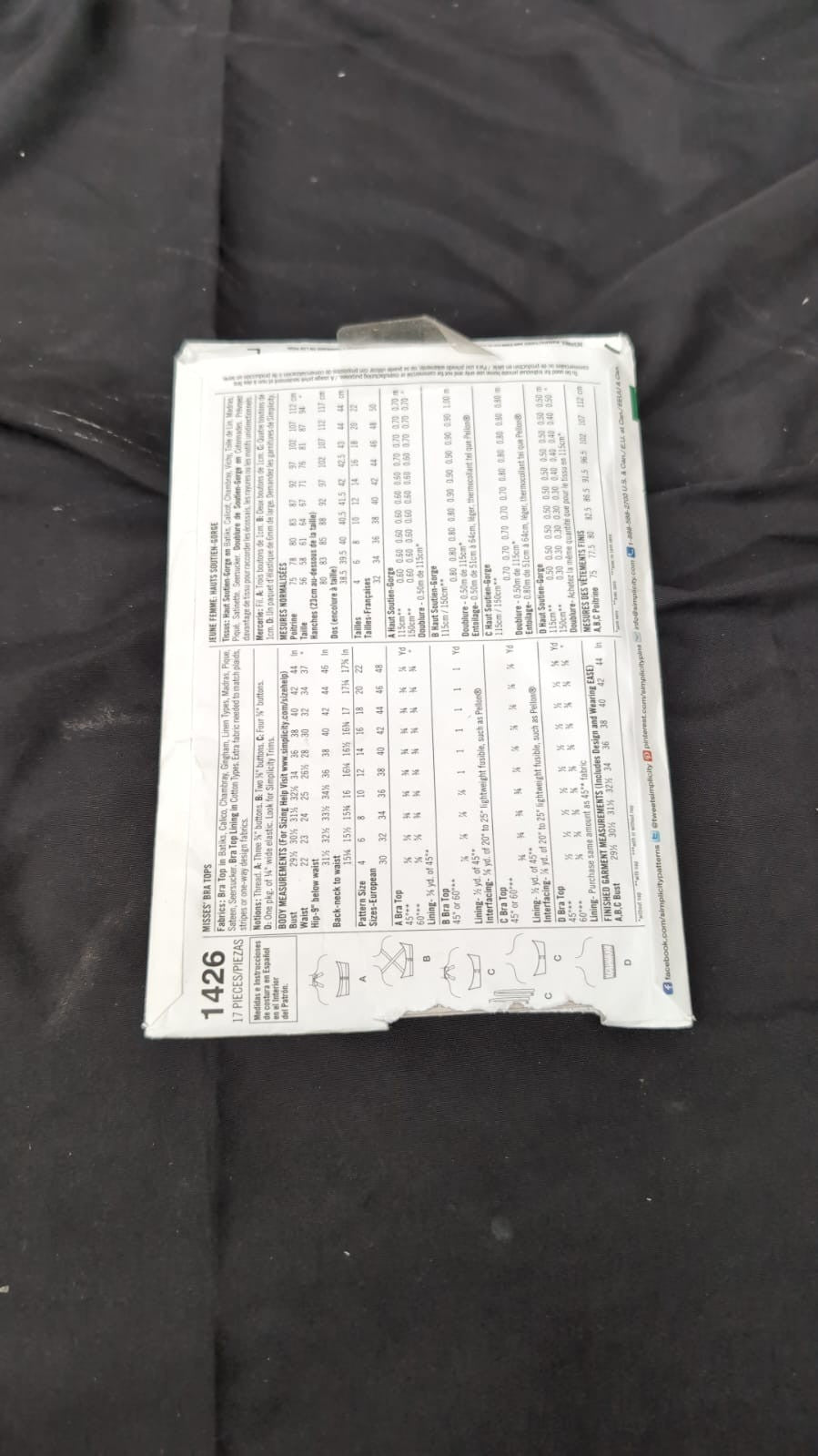 Simplicity Sewing Pattern 1426: Misses' Vintage 1950's Bra Tops, Size, Paper