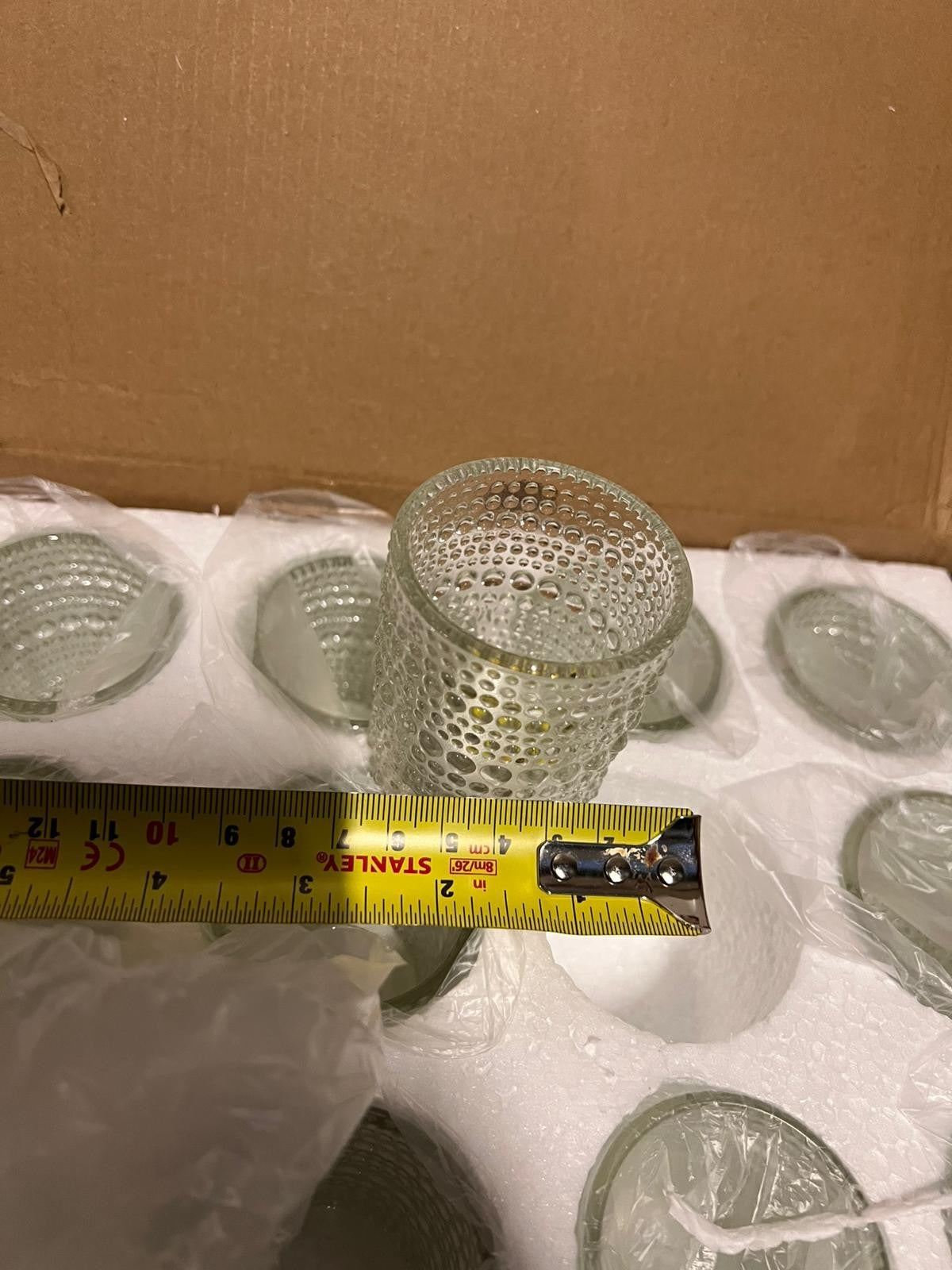 12 pcs Clear Glass Tea Light Candle Holders Bulk for DIY Wax Wedding Table Decor