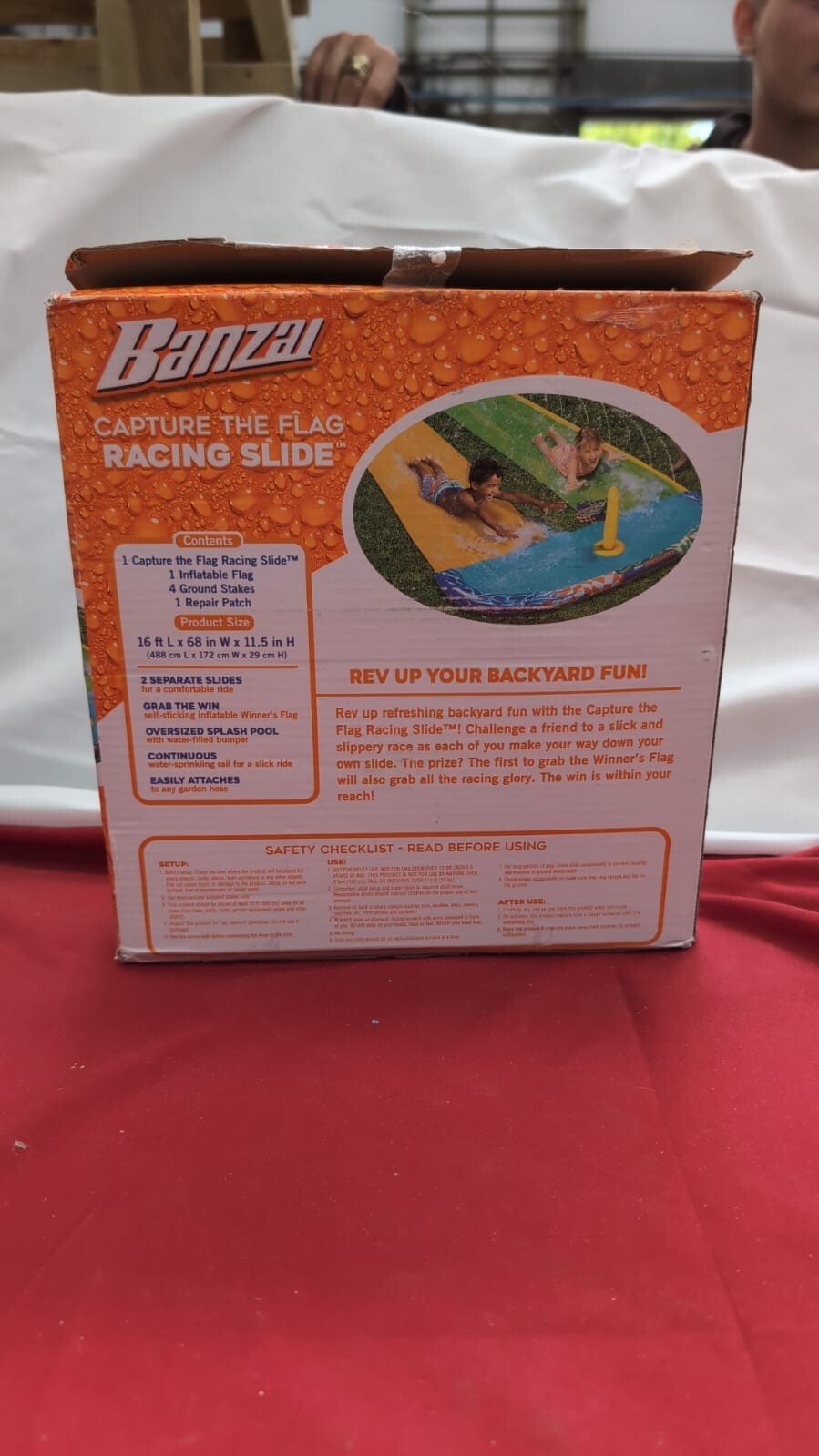 BANZAI 16Feet Long Capture The Flag Racing Water Slide,Be The First to Grab flag
