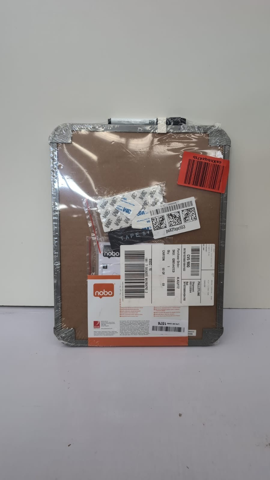 Nobo Mini Magnetic Whiteboard With Slim Silver Frame, Portable QB05442CD