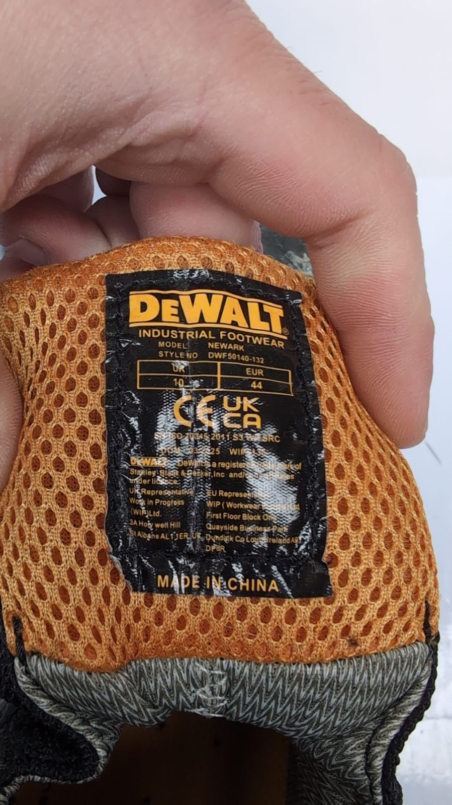 DeWalt Newark Waterproof Safety Boots,Black,10UK(USED)