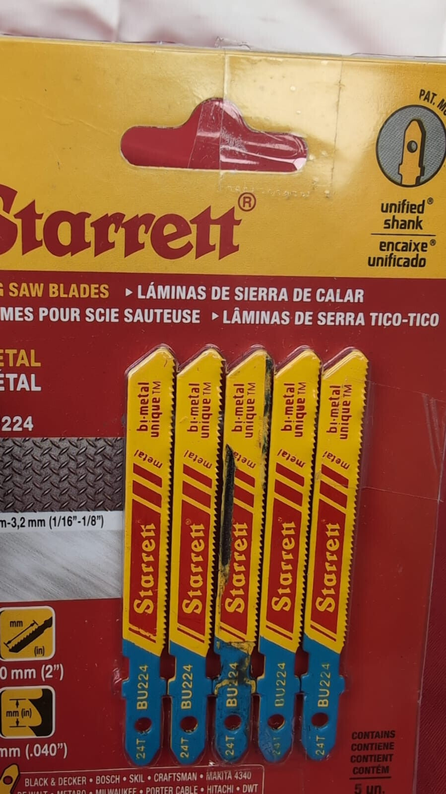 Starrett Jigsaw Blades Set - 5 Pack Saw (packaging damaged - warehouse damage)