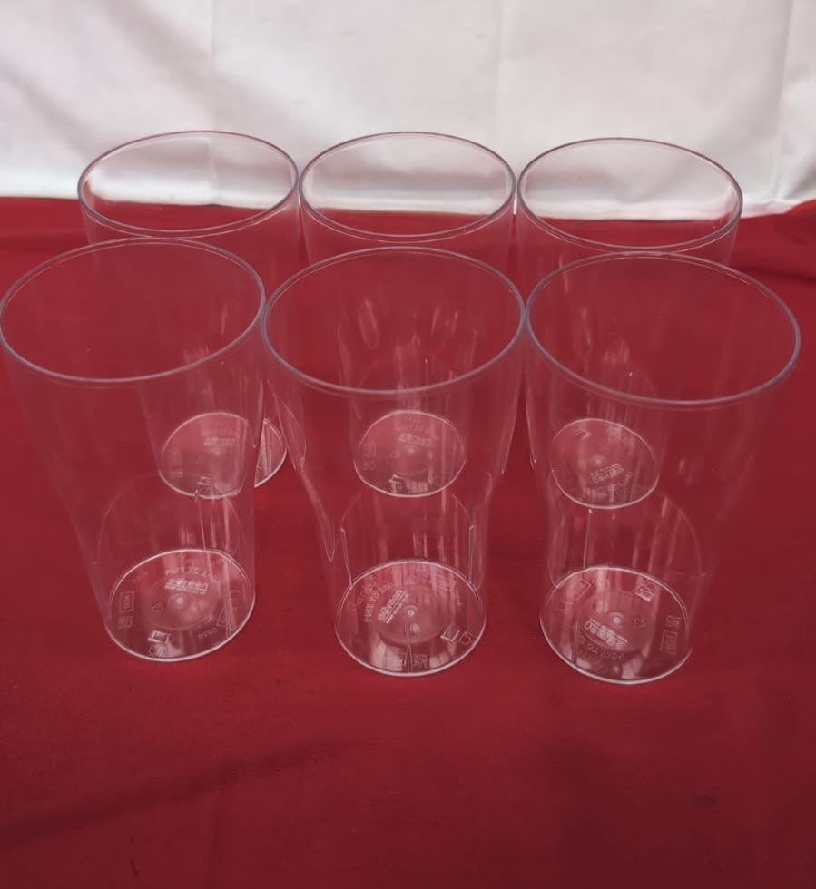 Set of 6 Polycarbonate Plastic Pint Glasses