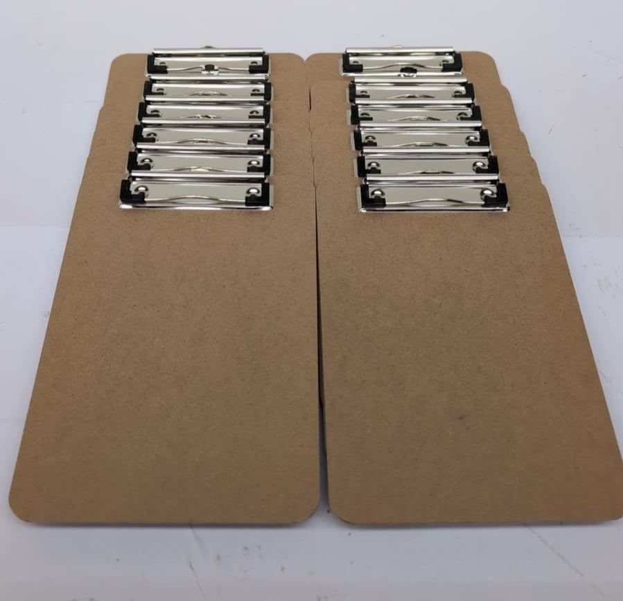 Rapesco 1608 Business Pack: 12 Standard Hardboard Clipboards, A5, Brown