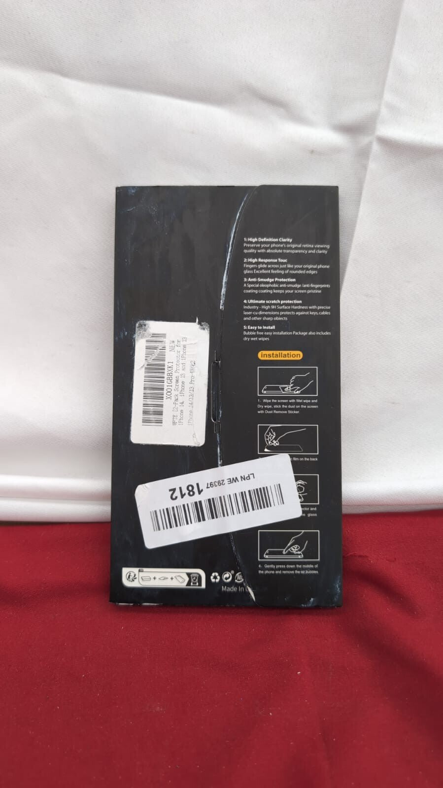 WFTE [2-Pack Screen Protector for iPhone 14/13 (packaging damaged)