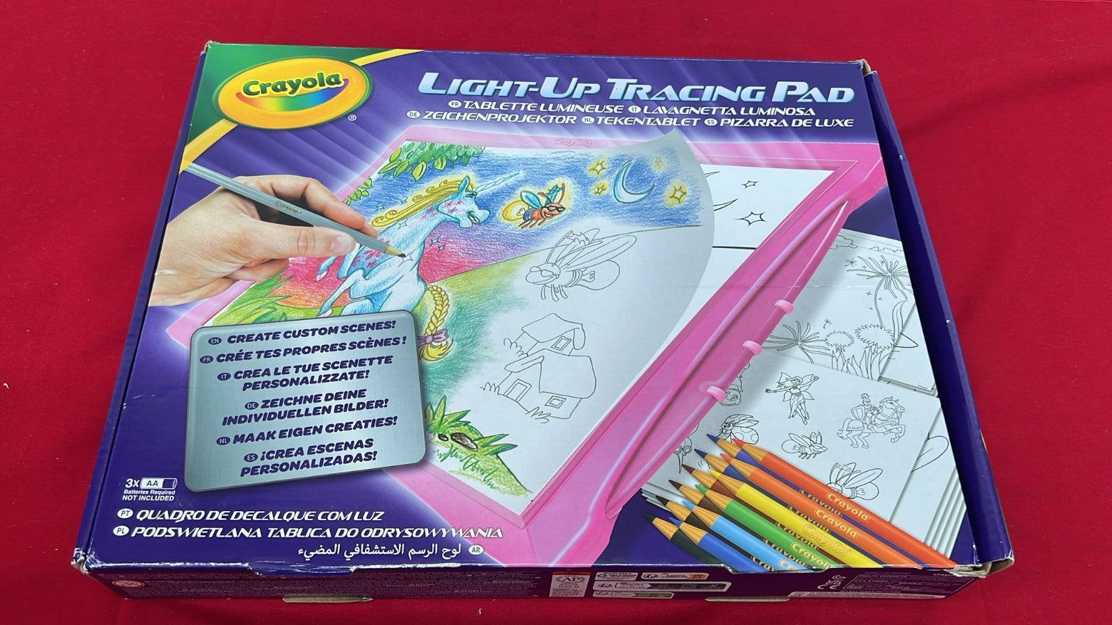 CRAYOLA Light-Up Tracing Pad Trace & Create Colourful Ages 3+, PINK