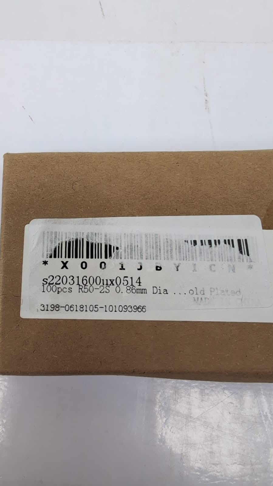 100pcs R50-2S 0.86mm Dia Metal Test Probe Cover Gold Plated