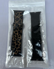 Easuny 2 Pack Elastic Strap  for Women Men, Black/Leopard