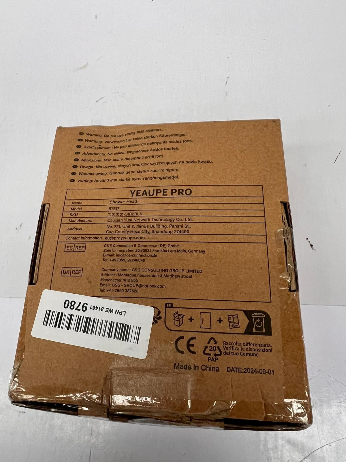 YEAUPE PRO Square High Pressure Bathroom Shower Heads