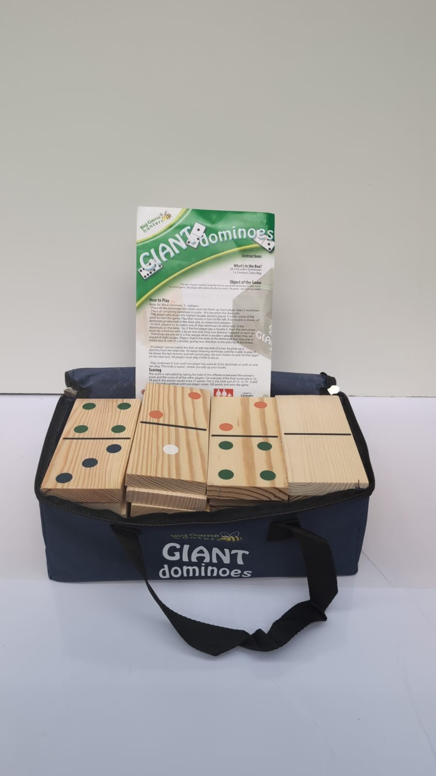 Big Game Hunters Giant Wooden Dominoes Set with Storage Bag (New)
