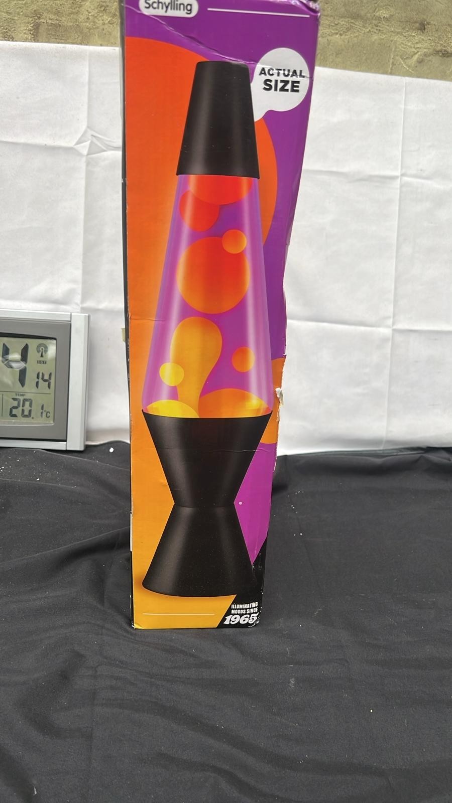 LAVA Lamp Autumn Dusk  The Original Motion Lamp Yellow and Purple ( box damaged)