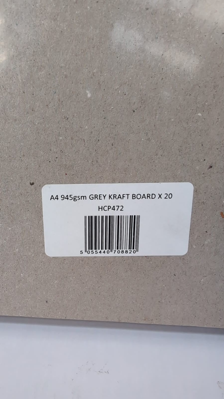 House of Card & Paper Grey Kraft Board 1500micron 945gsm A4 Size 20 Sheets