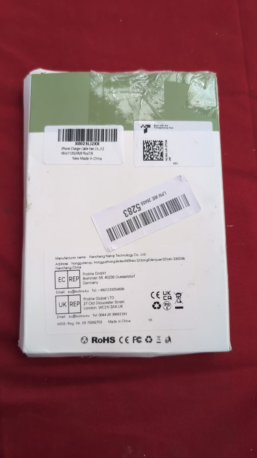 USB C to Cable iPhone Fast Charger /12mni/11/XS/XR/8Plus/7/6 (packaging damaged)