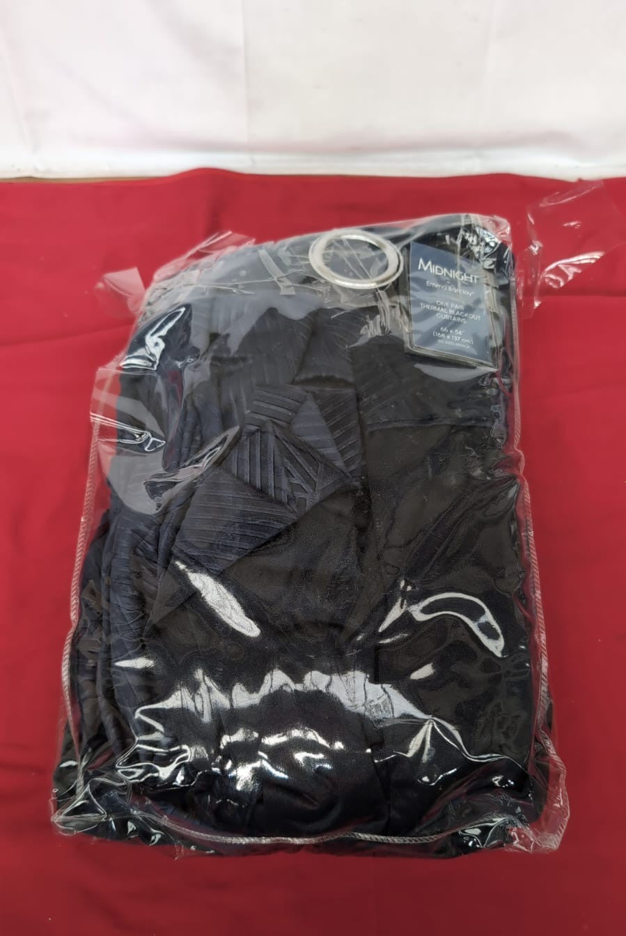 Midnight  Embossed Velvet Woven  Eyelet Curtains  66 x 54" (packaging damaged)