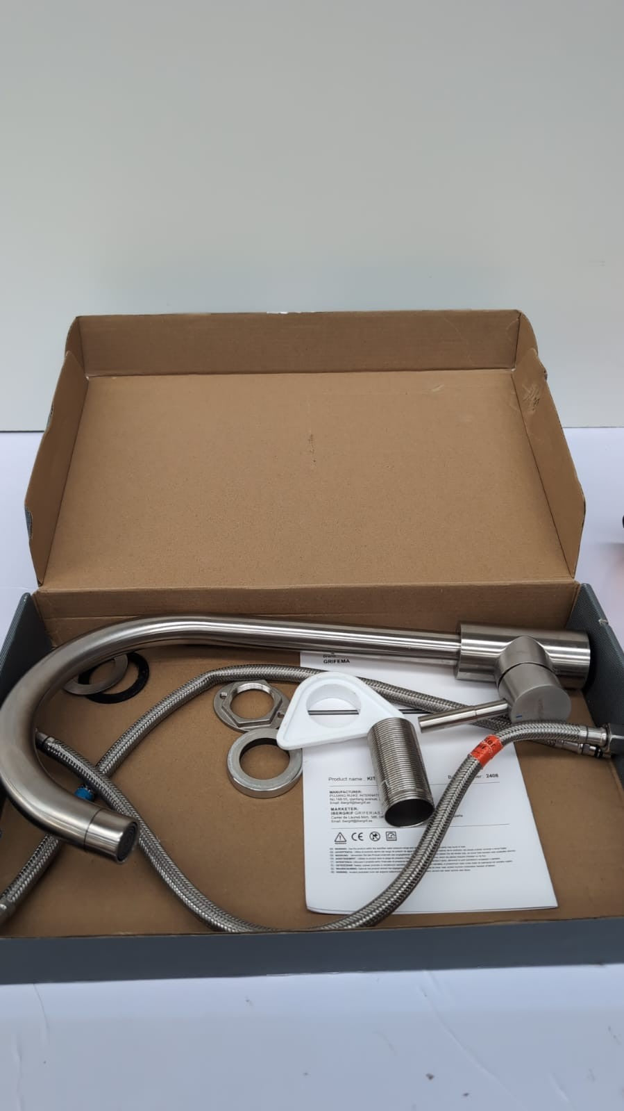 GRIFEMA G4008 Kitchen Sink Taps Mixer w/Single Lever High Arc 360°Swivel(USED)