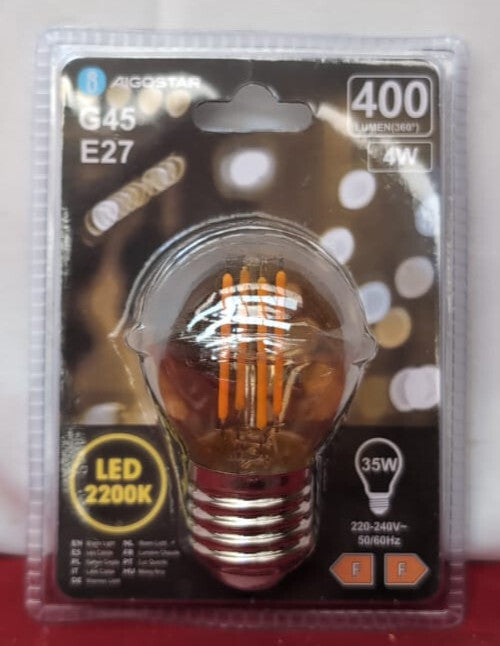 Aigostar E27 Vintage LED Filament Bulb - 4W, 400LM, 2200K Warm White,