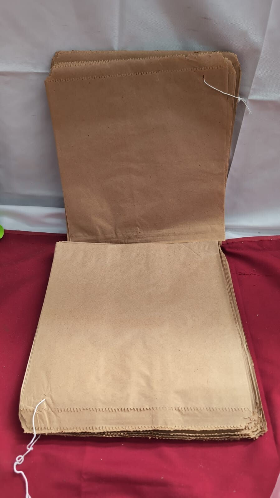 Reusable Food Pouches Paper Large Square Bottom Bags (60 pack - 25cm x 25cm)