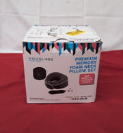 Proglobe Travel Pillow, Memory Foam Neck Pillow Set, (Dark Grey)